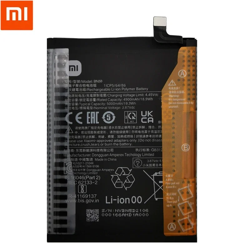 2024 Years 100% Original New Xiao Mi 5000mAh BN5D Battery For Xiaomi Redmi Note 11S 11 S 4G M4 PRO 4G Mobile Phone Batteries