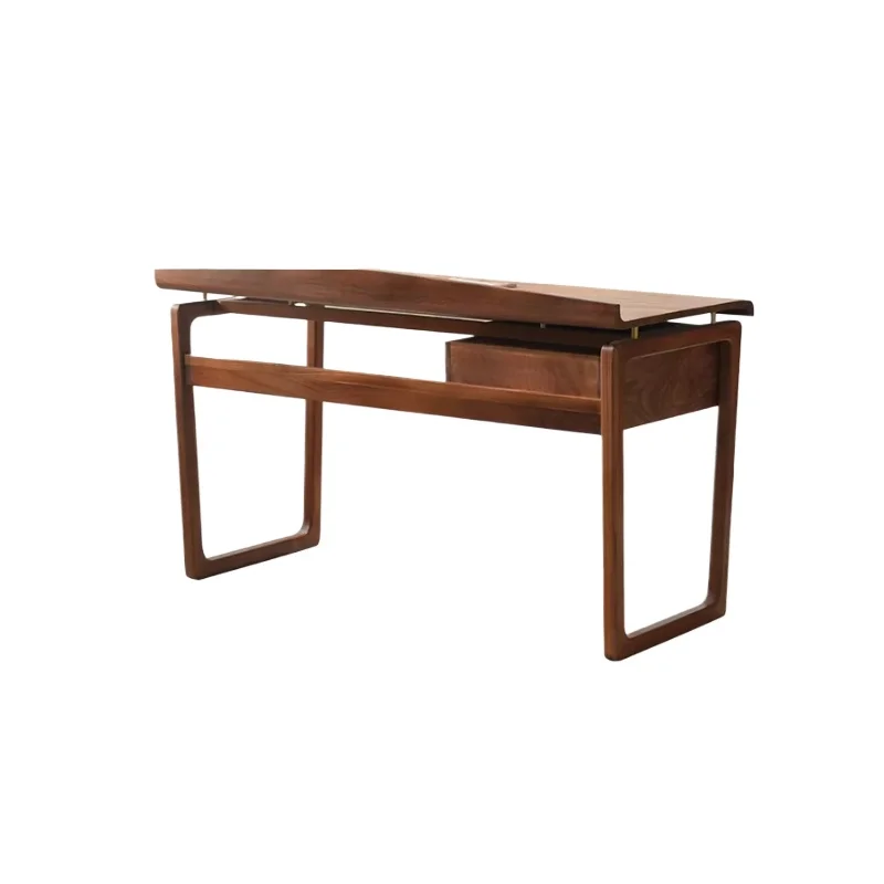 

LMM vintage minimalist desk with drawers, small apartment computer desk, home study