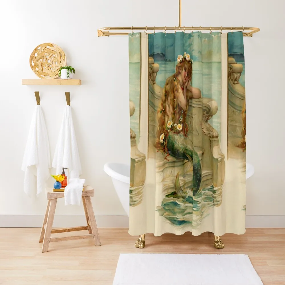 

Vintage young mermaid from a bath salts advert Shower Curtain Shower Set Curtain