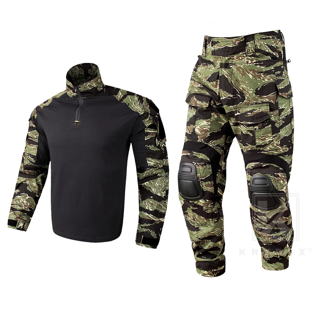 KRYDEX Gen3 Tactische BDU Camouflage Uniform Combat Sport Kleding voor Mannen Ranger Groen Kaki Tijger Streep Shirts En Broek Set
