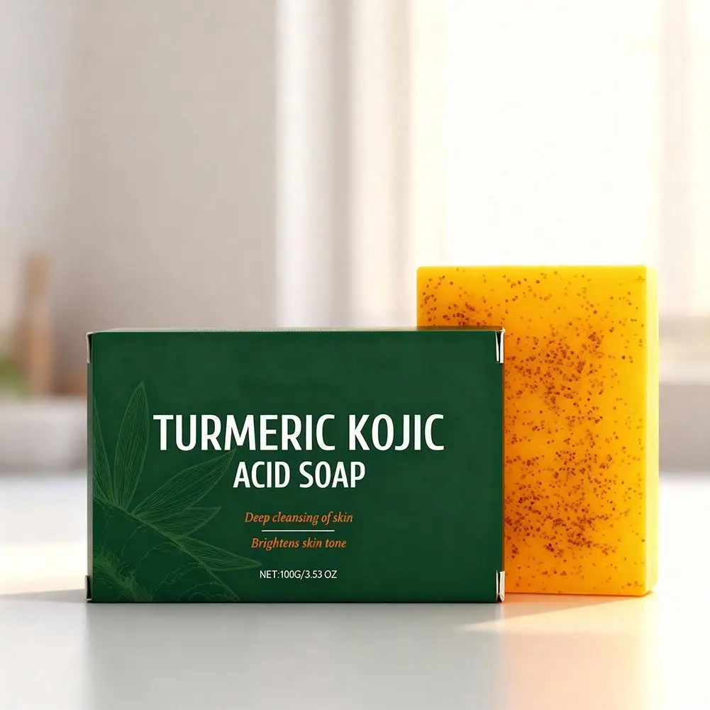 

100 г мыло для лица ручной работы с куркумой, глубокая очистка, отшелушивающее, контроль жирности, нежное очищающее мыло с койевой кислотой, уход за кожей лица
