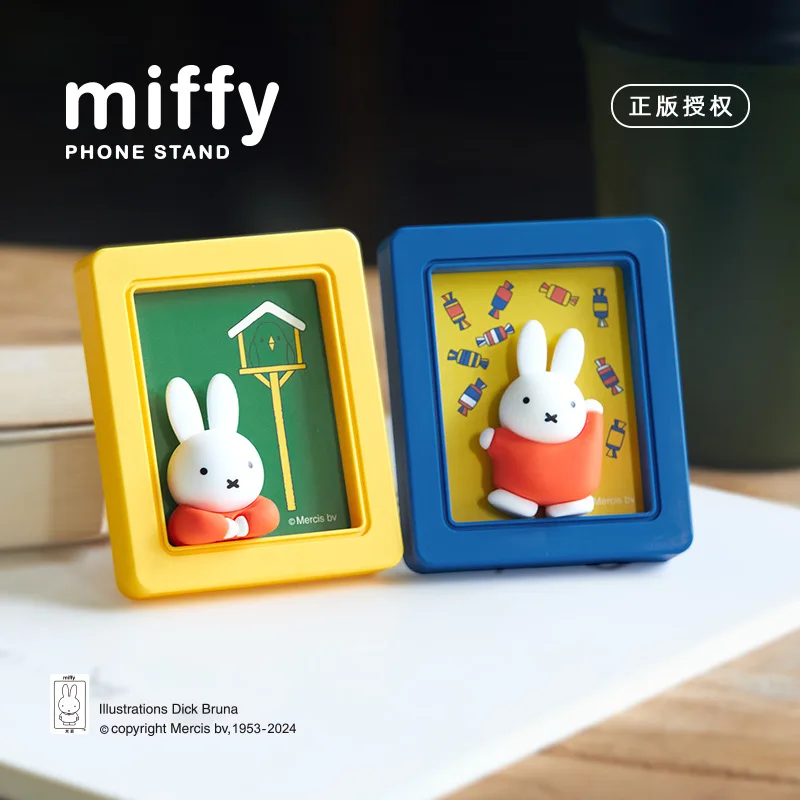 Kawaii Miffy Cartoon Peripheral Photo Frame Phone Holder Cute Hand-made Cartoon Christmas Gifts