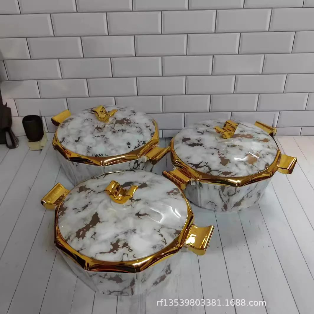 Factory Price Direct Food Warmer Container 3PCS Foreign Trade Octagonal Insulation Box 2L-2.5L-3L
