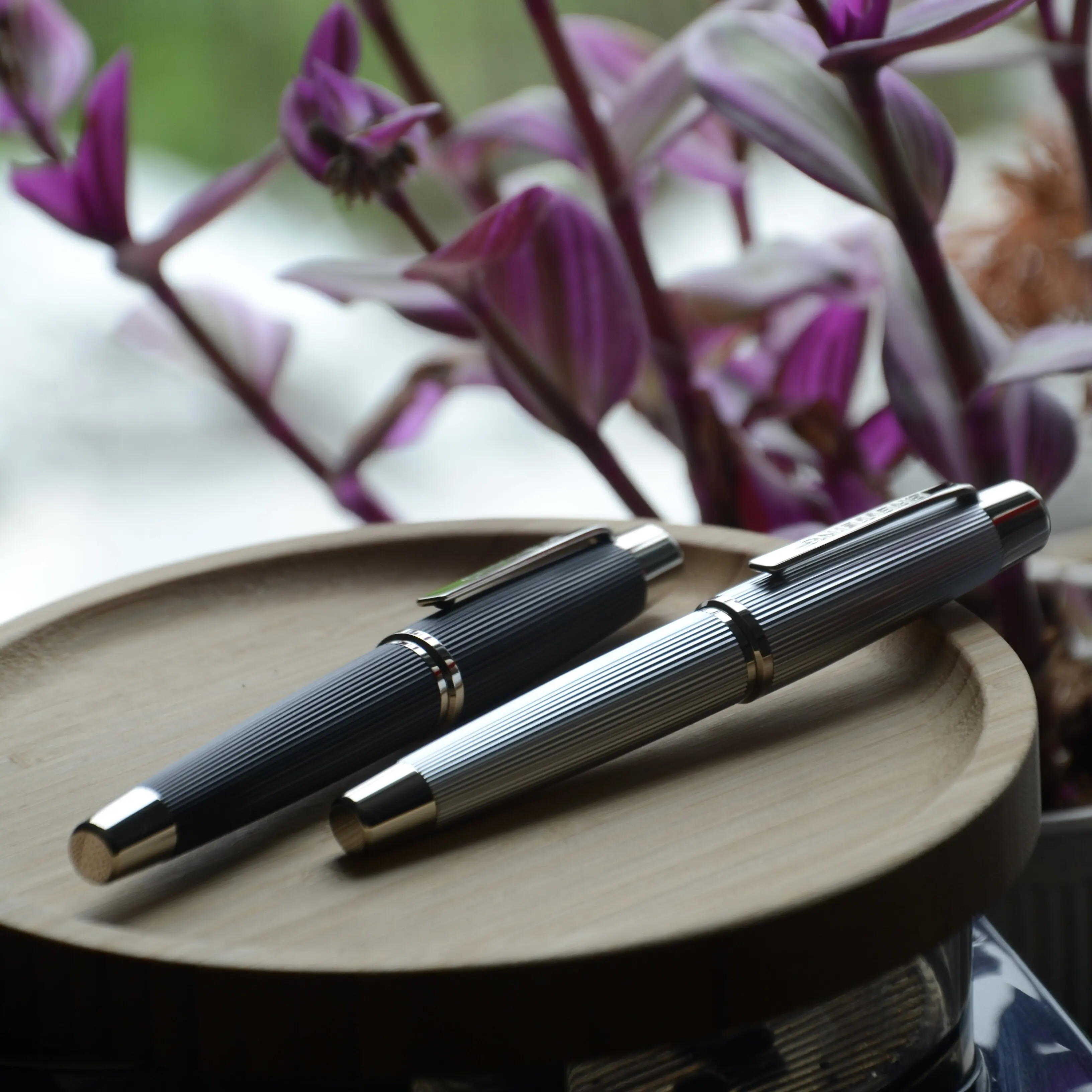 Benovel Striped Style Fountain Pen Metal Iridium Hand Polished F 0.5mm Nib Calligraphy Pen Luxury Office Supplies Writing Pens