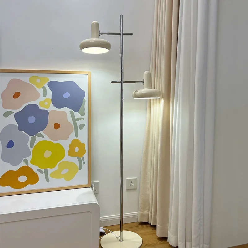 Medieval Bauhaus floor lamp, French retro next to the sofa in the living room