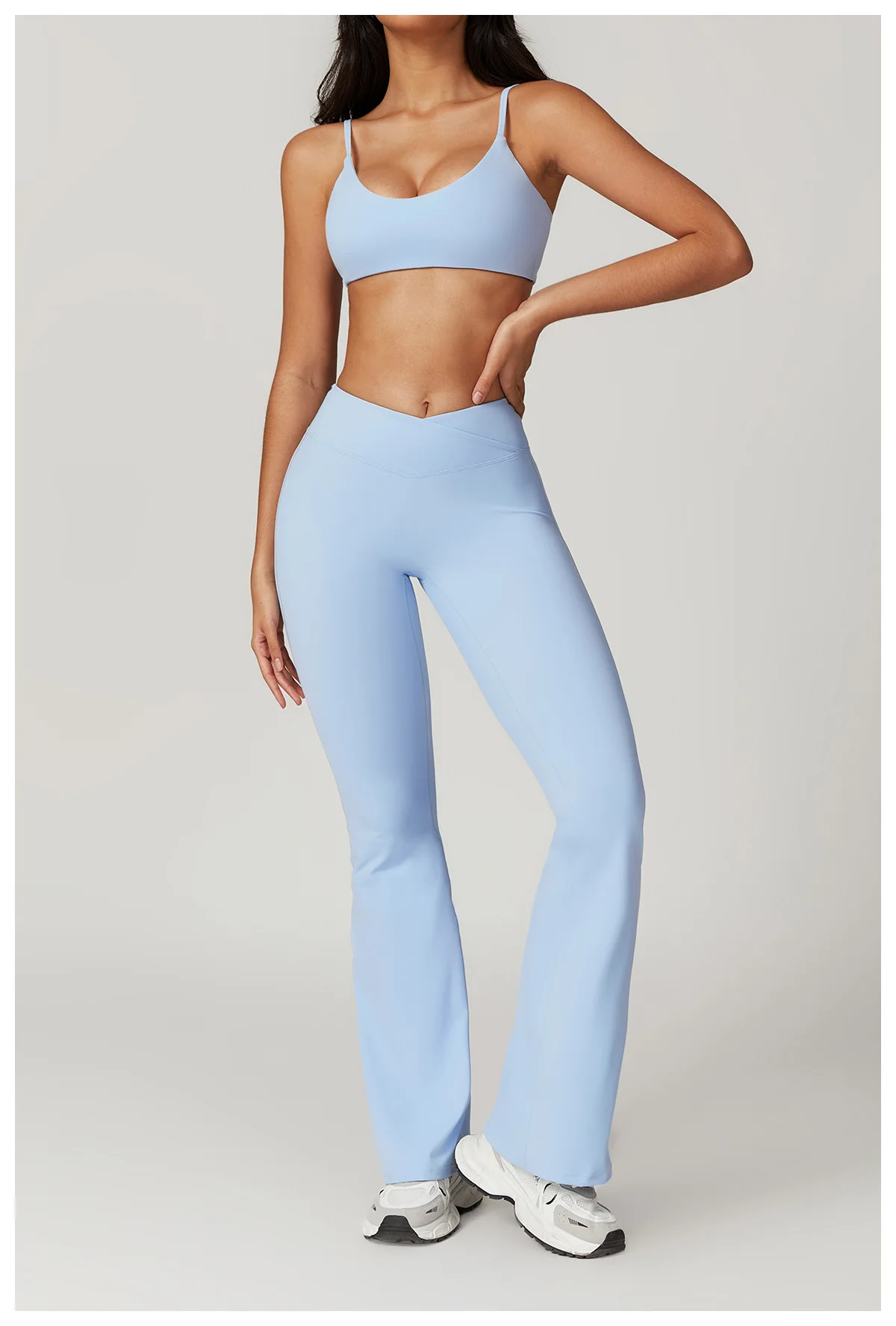Sommer Neu Damen V-Ausschnitt Sport-BH Push-Up Bandeau-BH Fitness Rückenfreies Crop-Top Damen Workout Yoga Unterwäsche – Detail 11