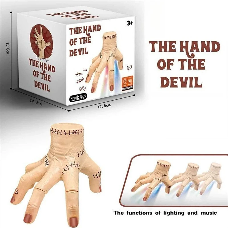 Halloween Horror Props Electric Crawling Prank Hand Toy with Light Music Tricky Funny Joke Toys Kids Adults Novelty Costume Prop