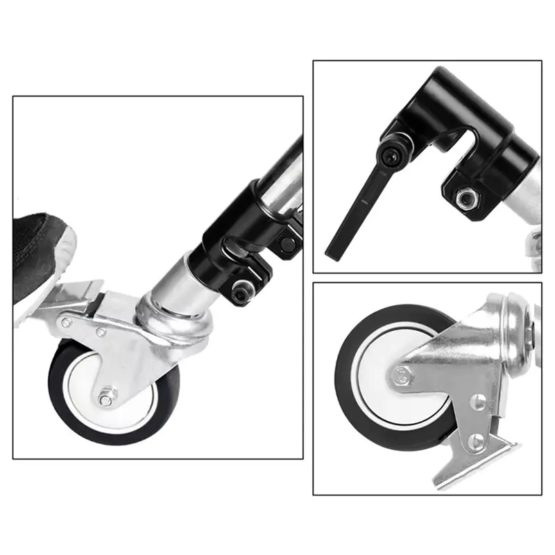 T23C For Studio Video For Light Stand Swivel Caster Wheels(3Pcs)- Durable Metal Construction& 25Mm Diameter Leg