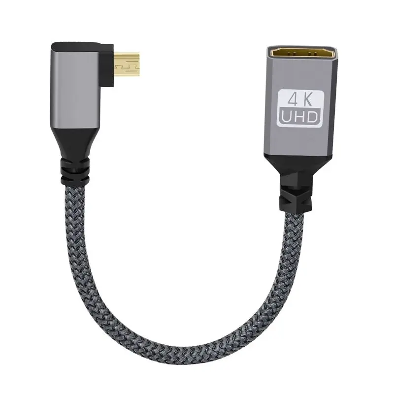 4K Micro HDMI Compatible Male to HDMI Compatible Female Adapter Cable HD Micro Tablet Camera Connected to Computer TV Monitor