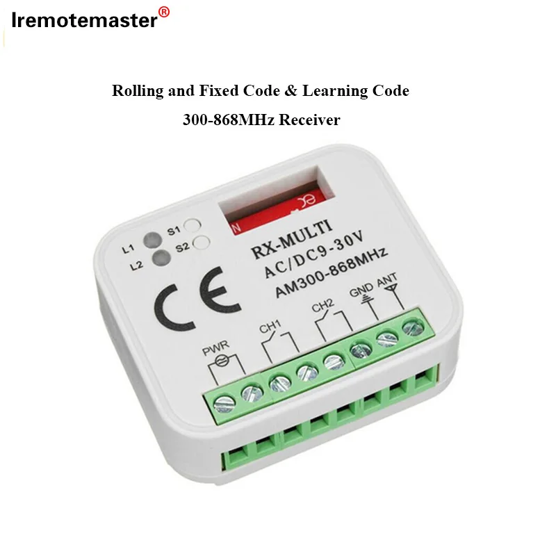 Imagem -05 - Rx-multi Receptor Controlador de Portão ac dc 9v30v Apto para Ptx5 Ptx4 Triocode Merlin 2.0 433mhz Tx2rev 373lm 973lm Novo