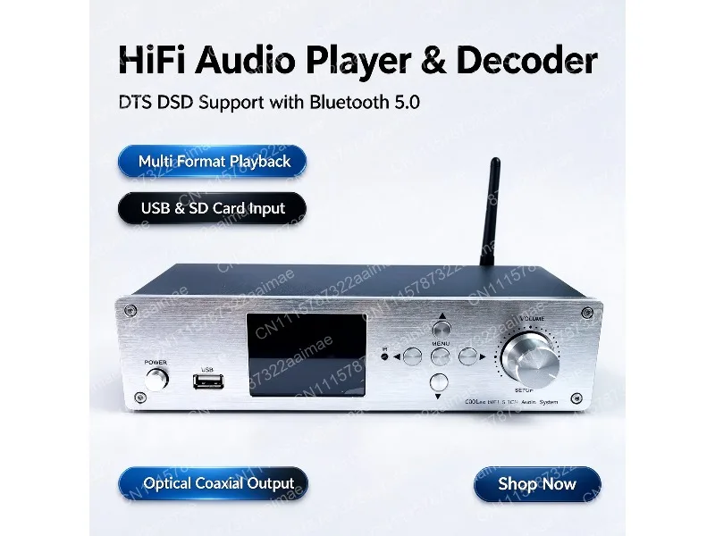 5.1 Dolby Atmos DTS Audio Decoder DSD Digital Player HDMI Sound Card Bluetooth USB Playback