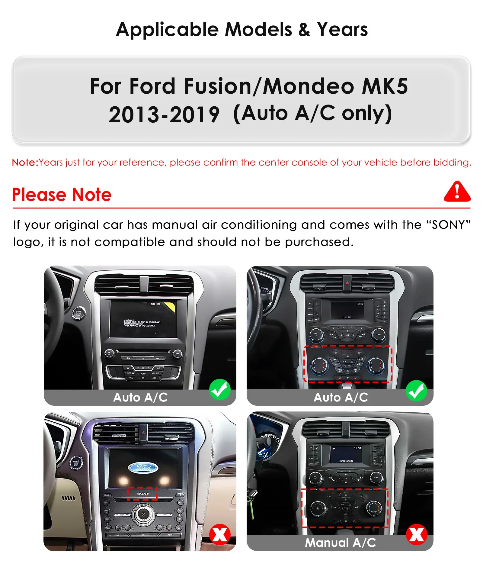 9.7 "Android 13 Autoradio dla Ford Fusion Mondeo mk5 2013-2019 multimedialny samochodowy inteligentny system radio Auto Stereo GPS ekran rds