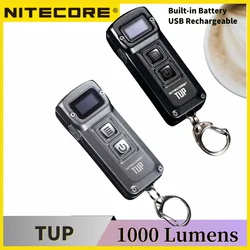 NITECORE TUP Llavero con luz recargable por USB 1000 lúmenes Batería de iones de litio incorporada de 1,200 mAh Mini luz de bolsillo EDC