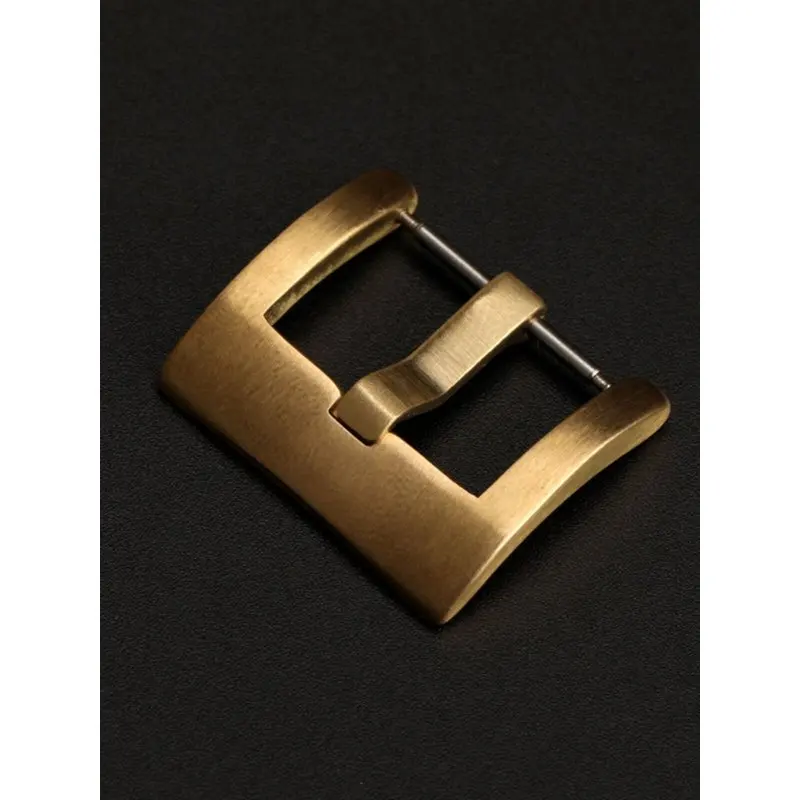 Premium Oxidizable Bronze Pin Buckle 18-26mm Metal Brass Vintage Aged Div for Leather Strap Men's Replacement Watch Accessories