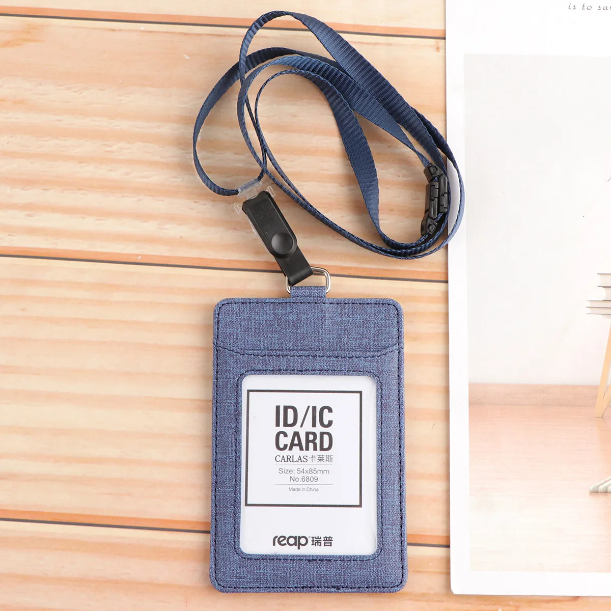 

Вертикальный держатель для ID-карт из премиальной ткани с отстегивающимся шейным ремешком для визиток, паспортов, для медсестер и офиса