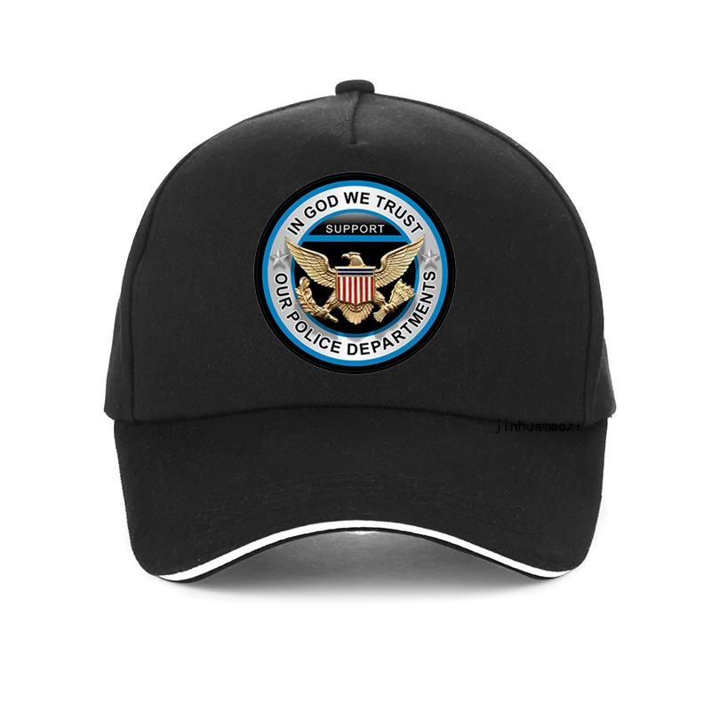 

In God We Trust Support Our Police Department letter Baseball cap Men women summer Mesh hat adjustable Snapback bone
