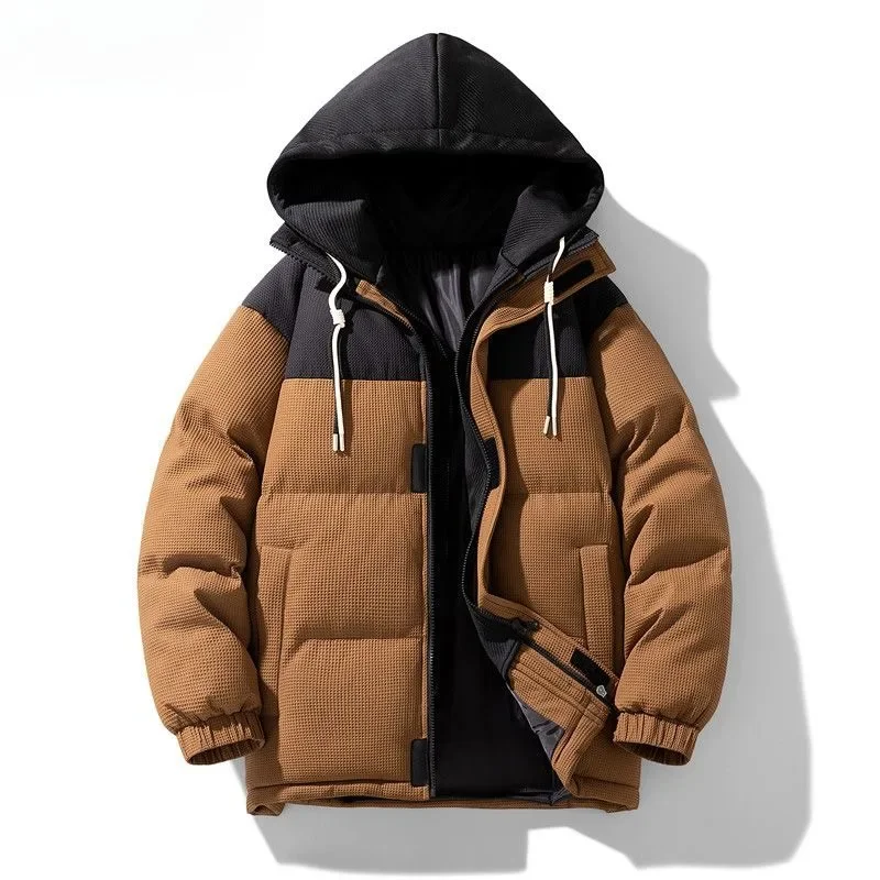 Winter Men Clothing Assorted Colors False-Two-Piece Hooded Cotton-Padded Coat Male Plus Size 8XL Thicken Cold-Resistant Outwear