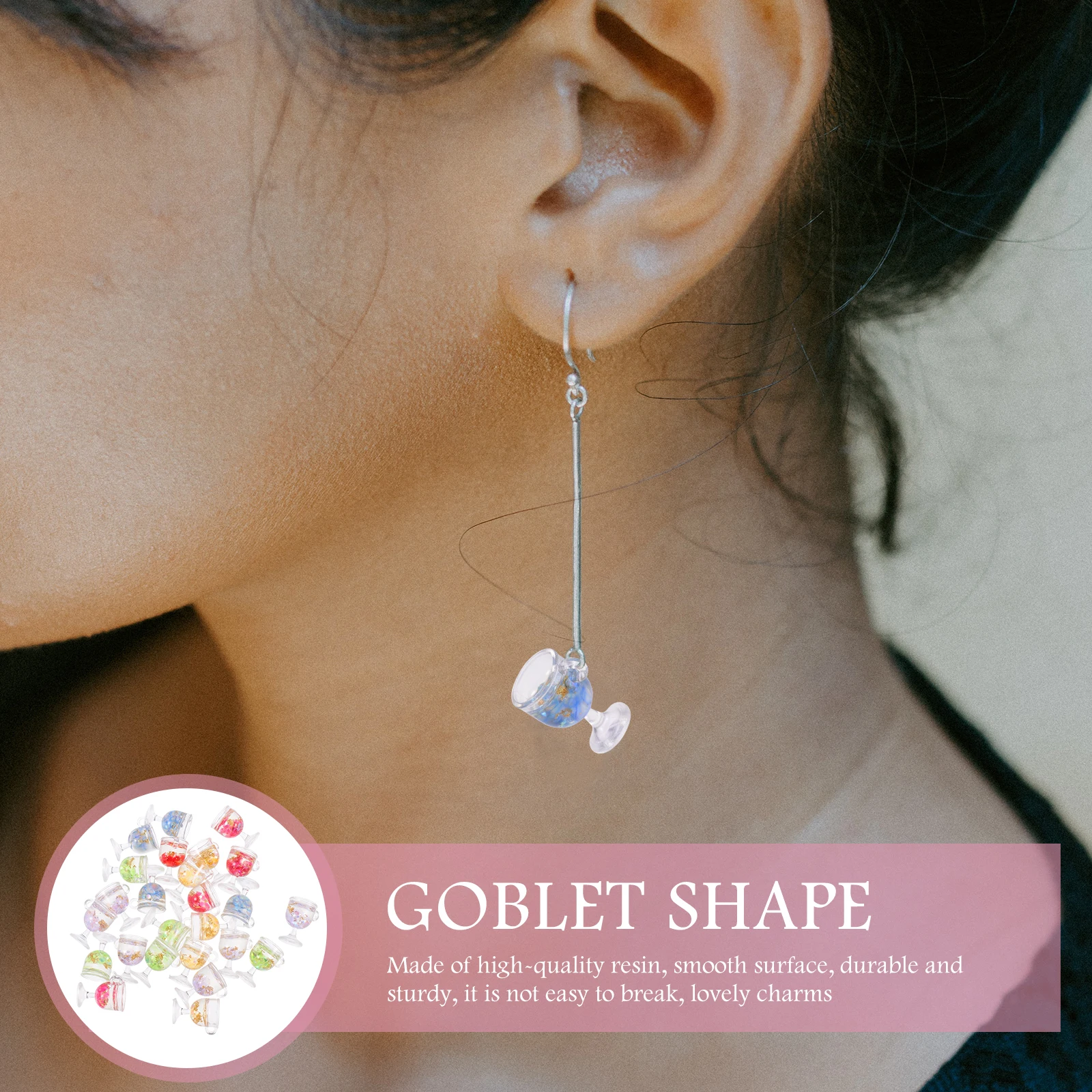 

25 Pcs Simulated Juice Earrings Goblet Charm for Necklace Charms Necklaces Key Chain Jewelry Making Pendant Resin Accessories