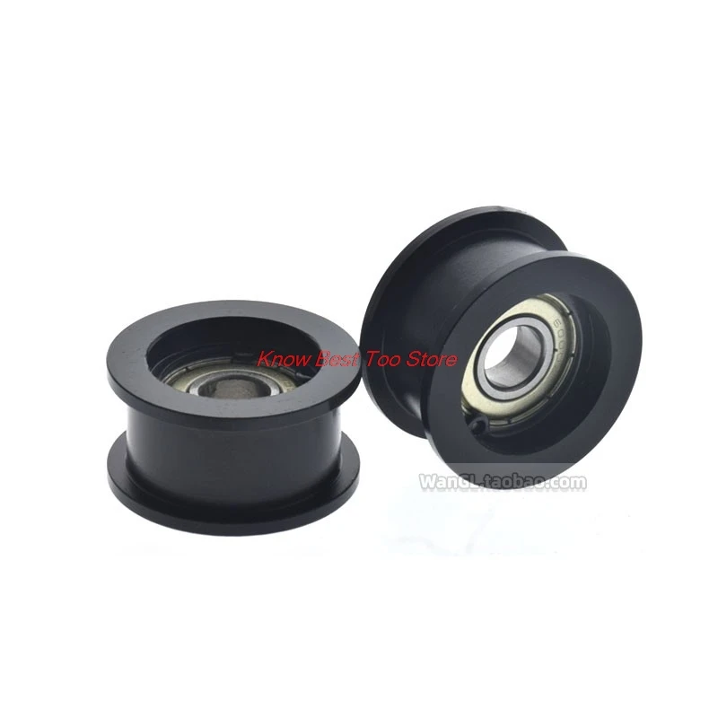 4Pcs 10x38x20mm 6000zz Inner Hole 10 Non-Standard H-Groove Flat Bottom Wiring Pulley Bearing Black PA Nylon Roller