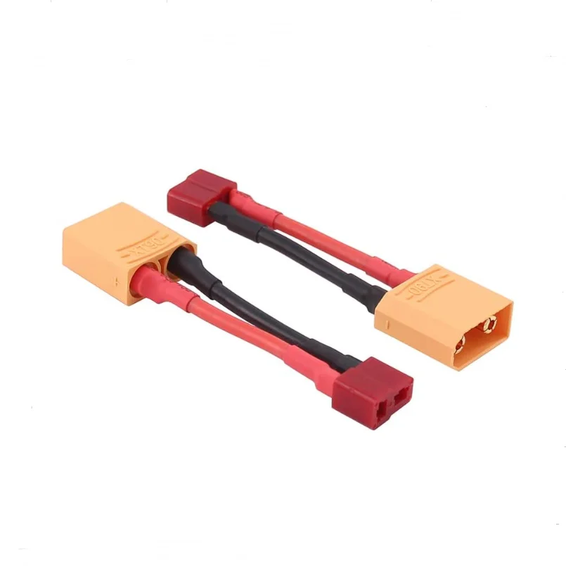 2pcs Male Female XT90 to Deans T Plug EC3 XT60 MPX Plug Connector Adapter with 12awg 4cm Silicone Wire Cable For RC Battery ESC