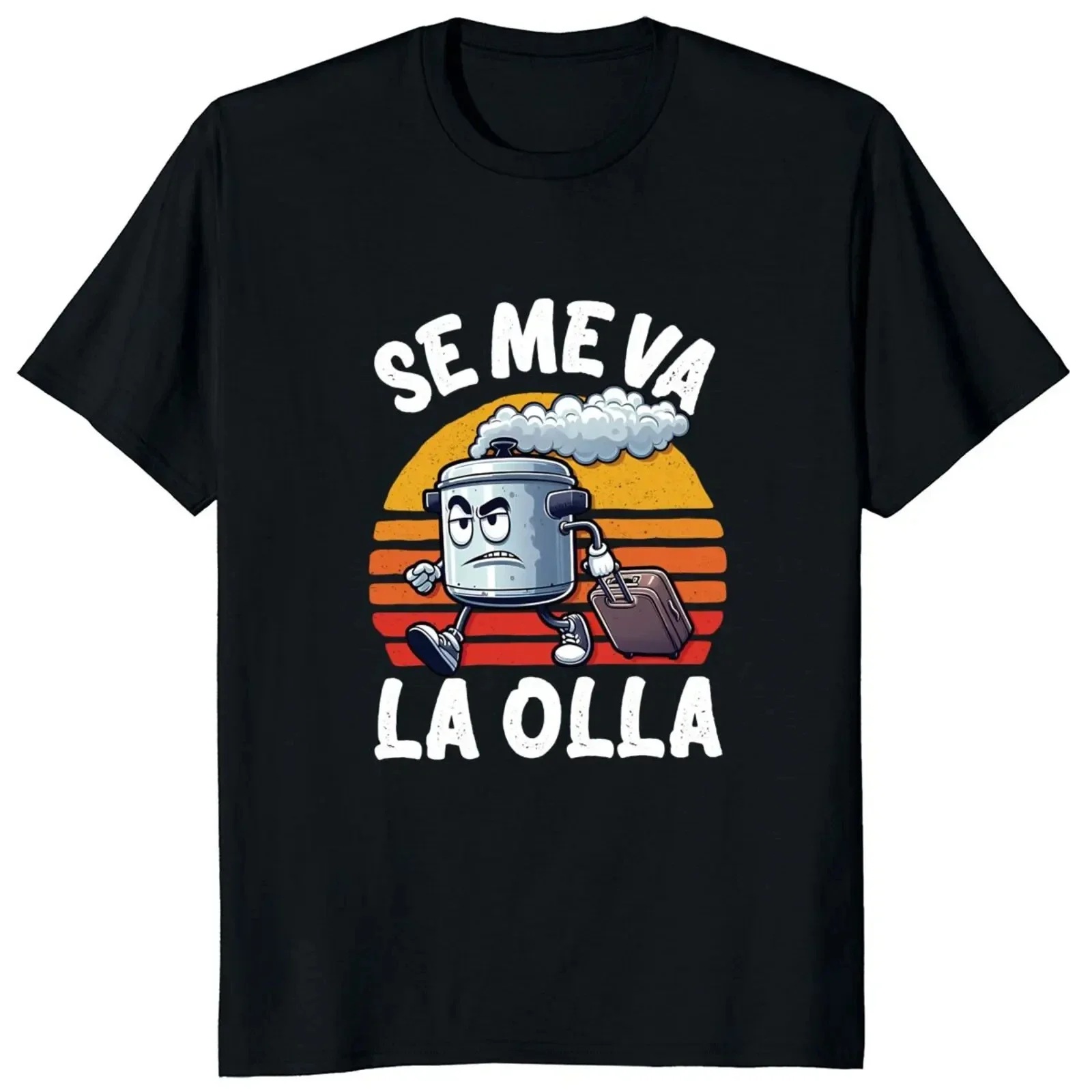 Men's and women's strapless T-shirts Fun Spanish joke print vintage tops casual short-sleeved clothing