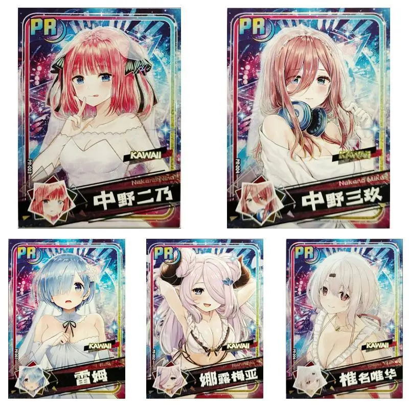 Girls Party Nakano Miku Ram Nakano Nino Anime Characters Pr Series Bronzing Collection Flash Card Cartoon Toys Christmas Gift