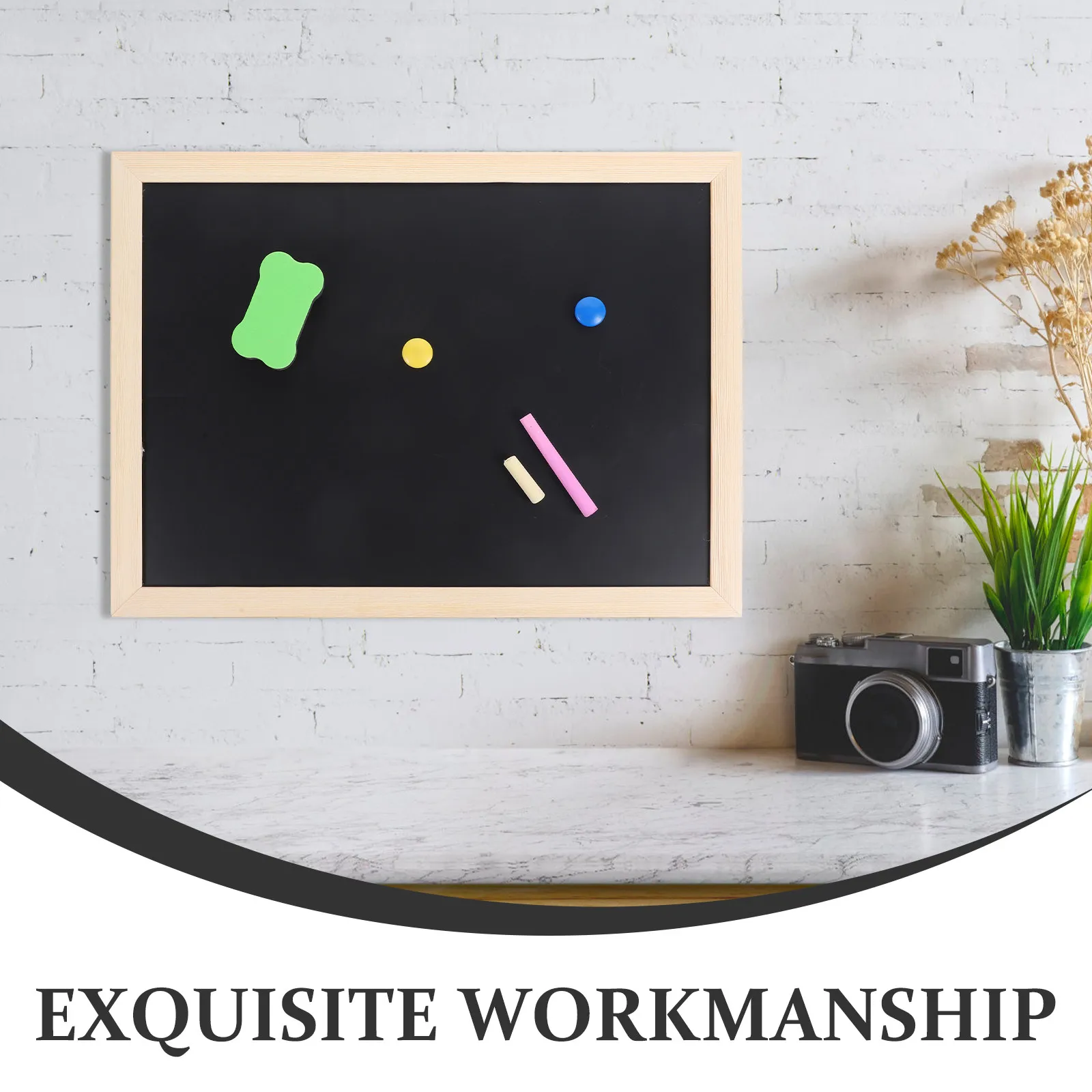 Small Wooden Chalkboard Sign Hanging Chalkboard Message Board Reusable Door Sign Board for Patio Balcony Door