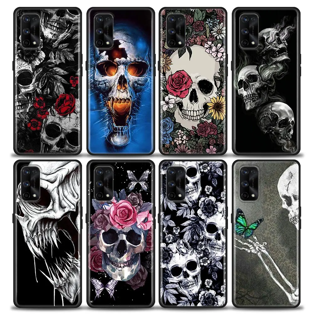 

Skull Skeleton Art Phone Funda Coque Case For Realme X50 XT X 11 10 9 9I 8 8I 7 6 Pro Plus 5G TPU Case Capa Shell Cover
