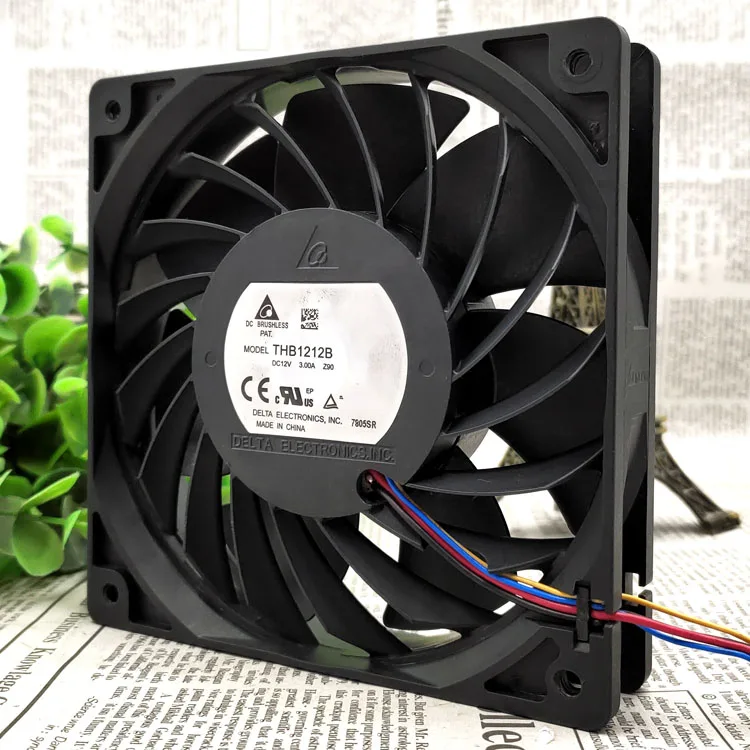 THB1212B 12025 12V 3A ultra-thin 12CM large air volume 4-wire PWM violent cooling fan 120*120*25MM