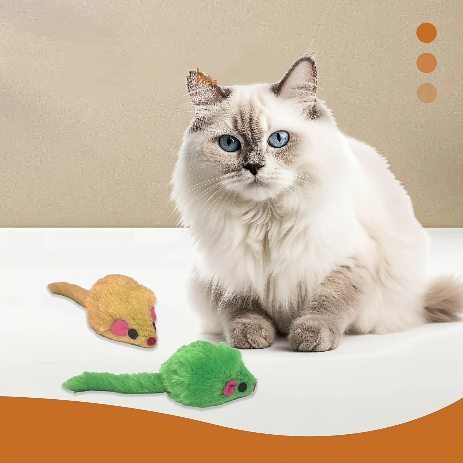 5Pcs Long Tail Squeaky Plush Mouse Cat Toys, Random Color Fishbone Chew Toy, Durable Teeth Cleaning Interactive Kitten Companion