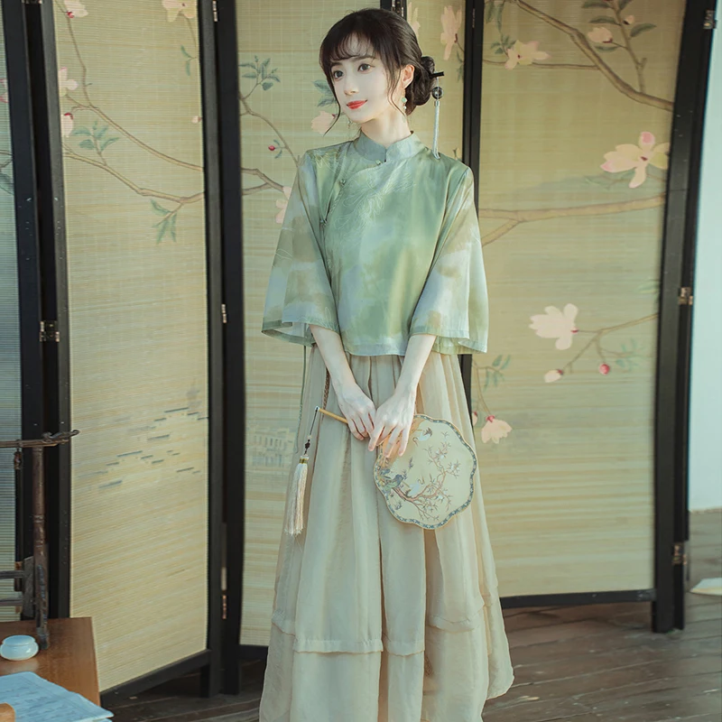 

Retro Two-Piece Set New Chinese Women's Clothing Hanfu