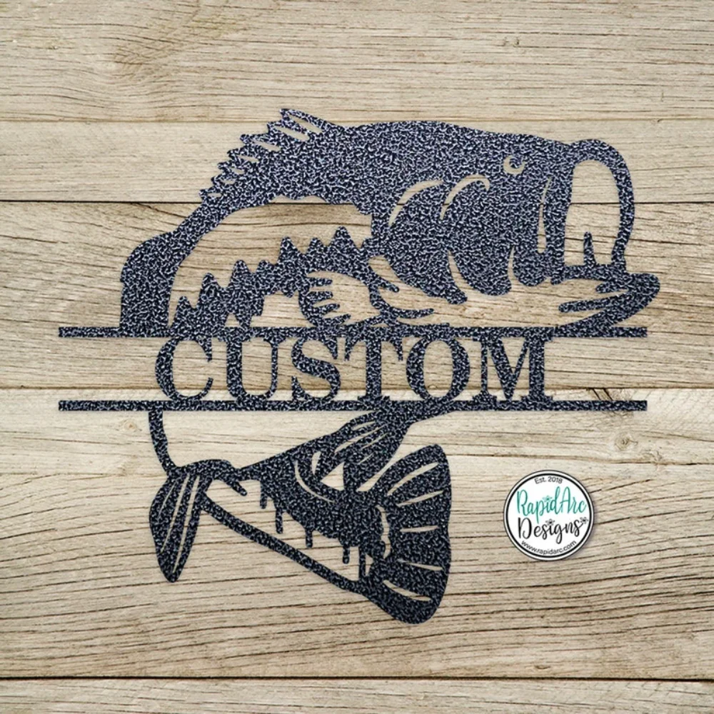 Fishing Sign with Personalized BASS Name. A Customized Gift for Fishermen. Outdoor Wall Decoration, Perfect for BASS-Themed Room