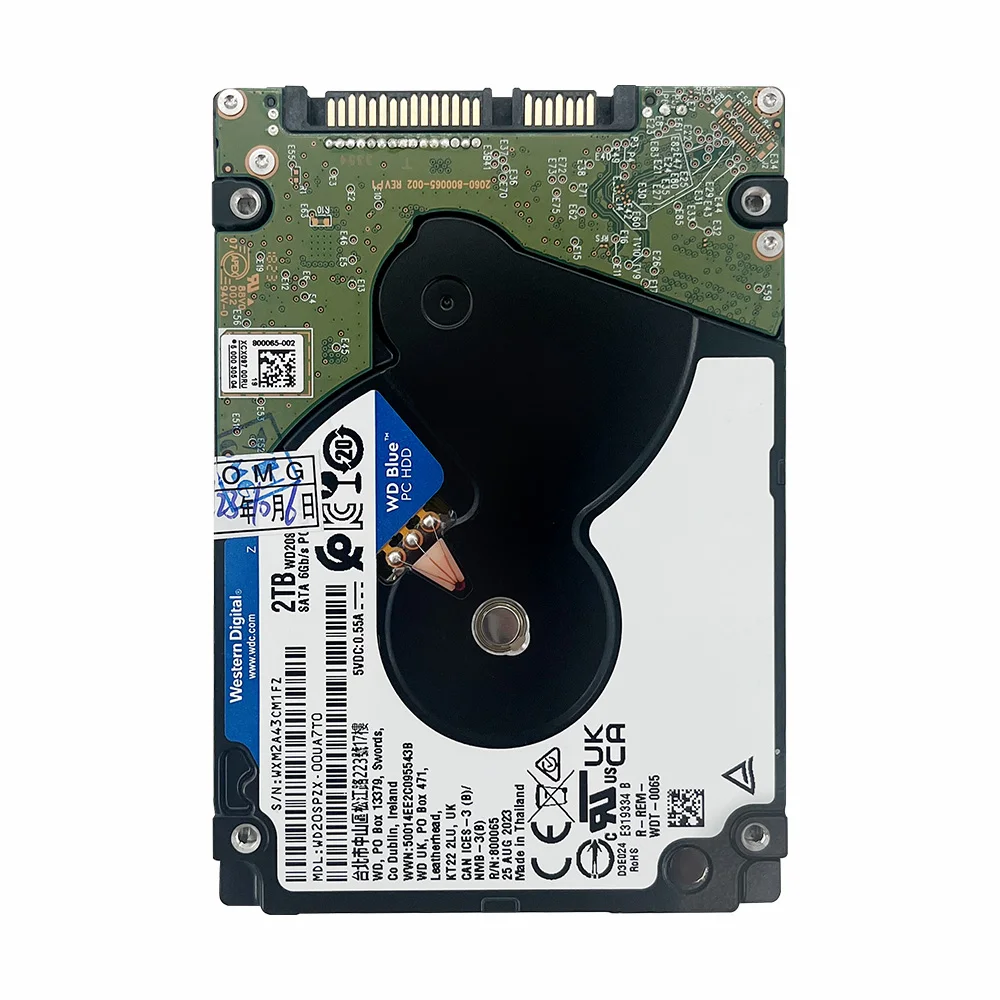 Внутренний жесткий диск WD Blue для ПК, HDD, 2,5 дюйма, SATA, 1 ТБ, HD, 6 Гб/с, TOSHIBA RPM для Wi-Fi, NVR, ноутбука