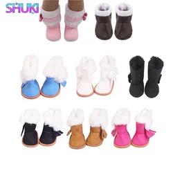 7CM Doll Snow Boots Tassels Plush Doll Shoes For 18 inch American&43cm Baby New Born,Generation,Life Girl Doll 1/3 BJD Dolls