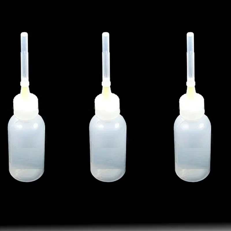 3 pçs 50ml fluxo garrafa de álcool vazio e-líquido garrafas de resina de plástico com agulhas para dispensador de resina pasta de fluxo de solda