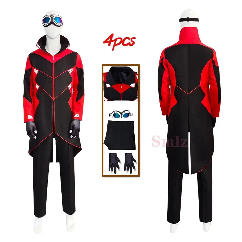 

Dr Eggman Cosplay Jacket Pants Costume Men's Halloween Ivo Robotnik Trench Uniform Glasses Gloves Carnival Party Clothes