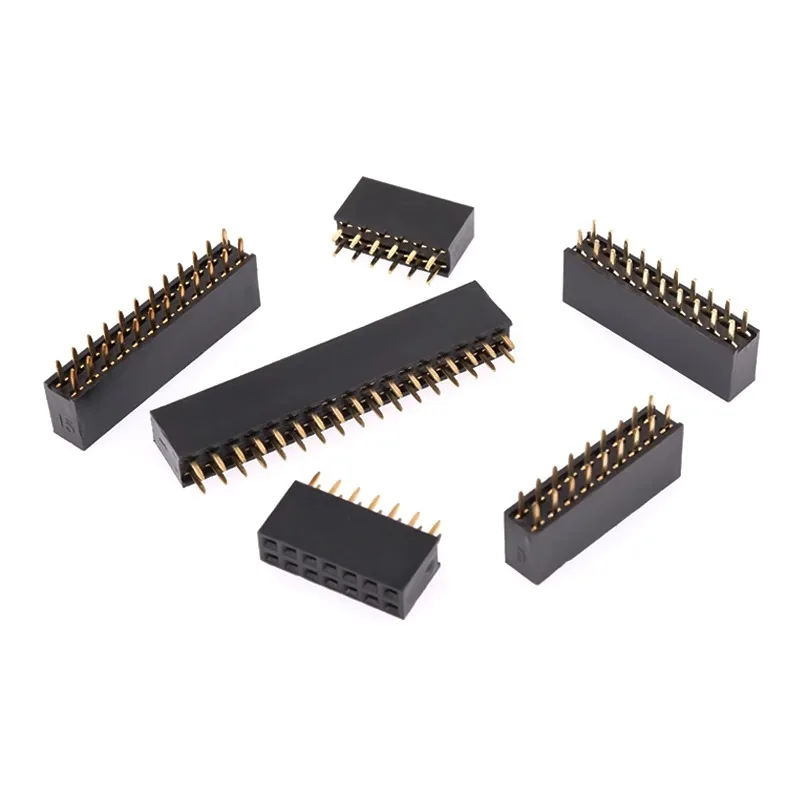 

1000pcs 2.54mm Double Row Female Socket 1x2 3 4 5 6 7 8 10 40P Plastic Height 8.5mm Copper Pin 3mm