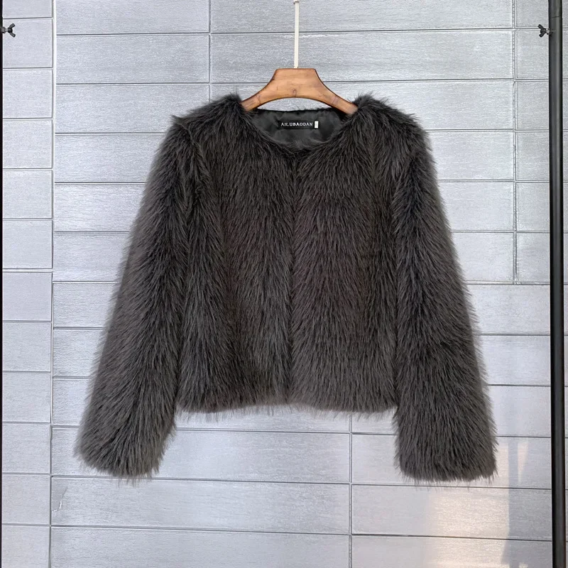 Women Thick Warm Faux Fur Jacket Ladies Coat Outwear Elegant Long Sleeve Overcoat