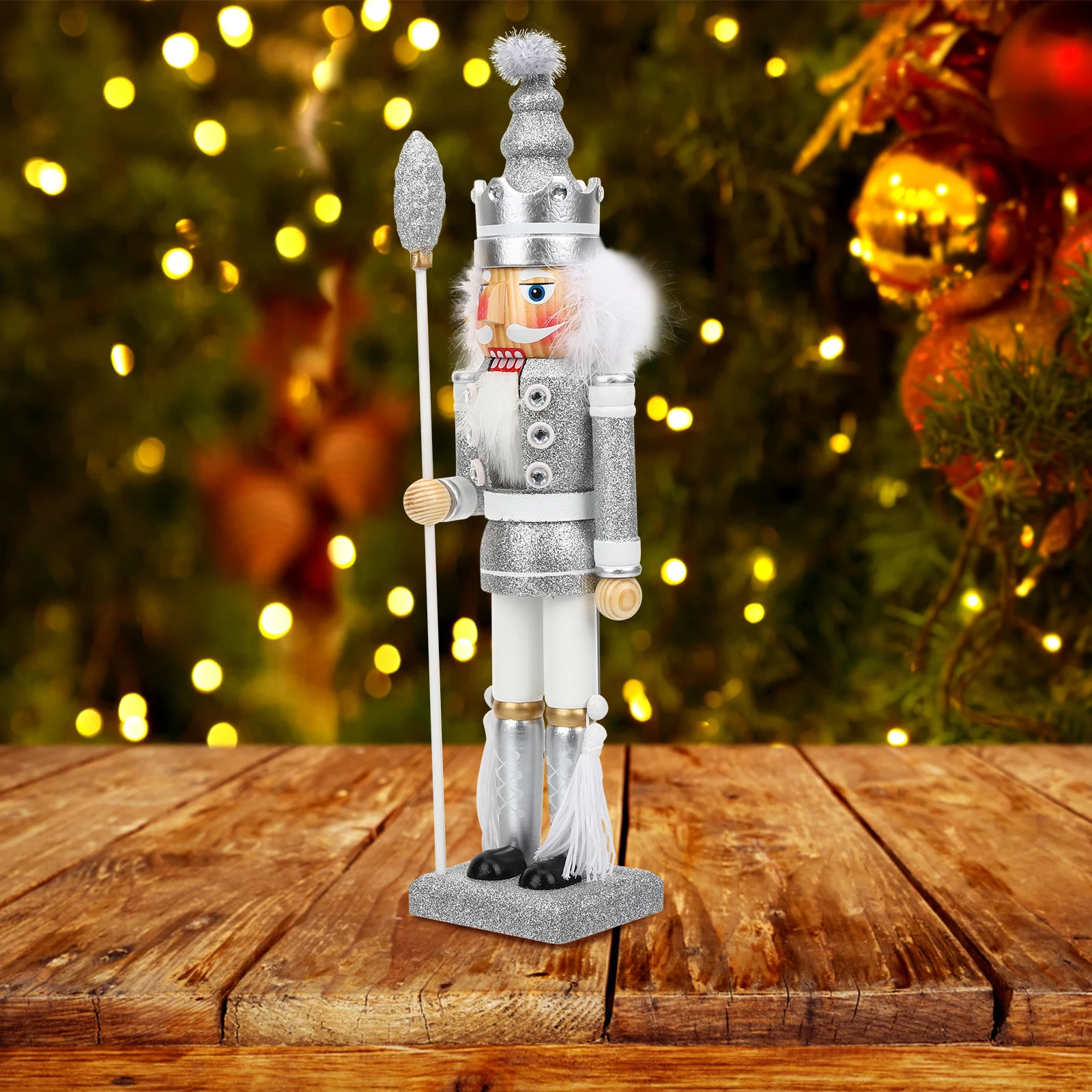 

Wooden Nutcracker Ornament Christmas Decor Desktop Xmas Nutcracker Craft Gift Festival Decoration Traditional Soldier Home