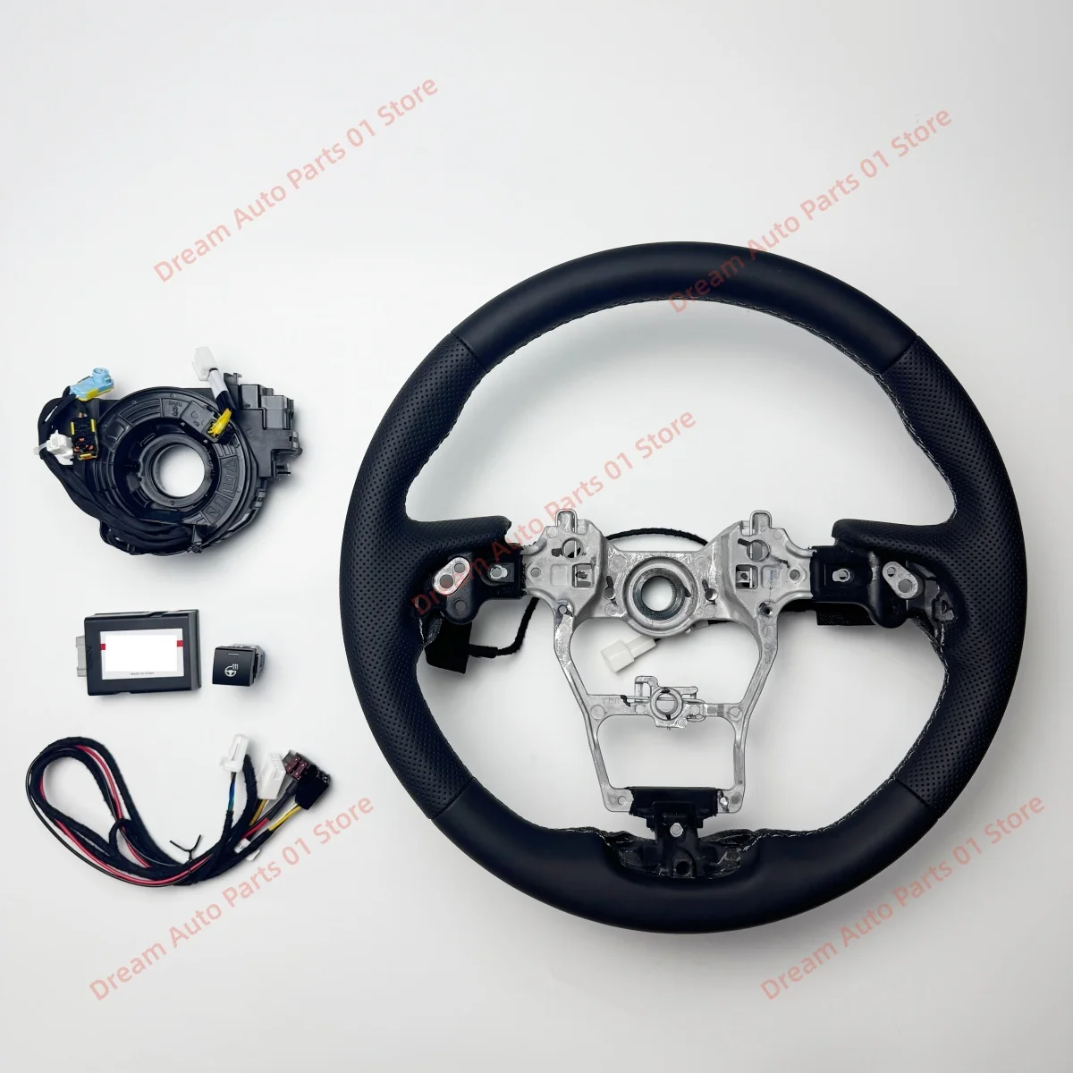 Customized For Toyota Highlander Steering wheel heating parts peach wood pattern carbon fiber pattern Nappa leather Auto parts