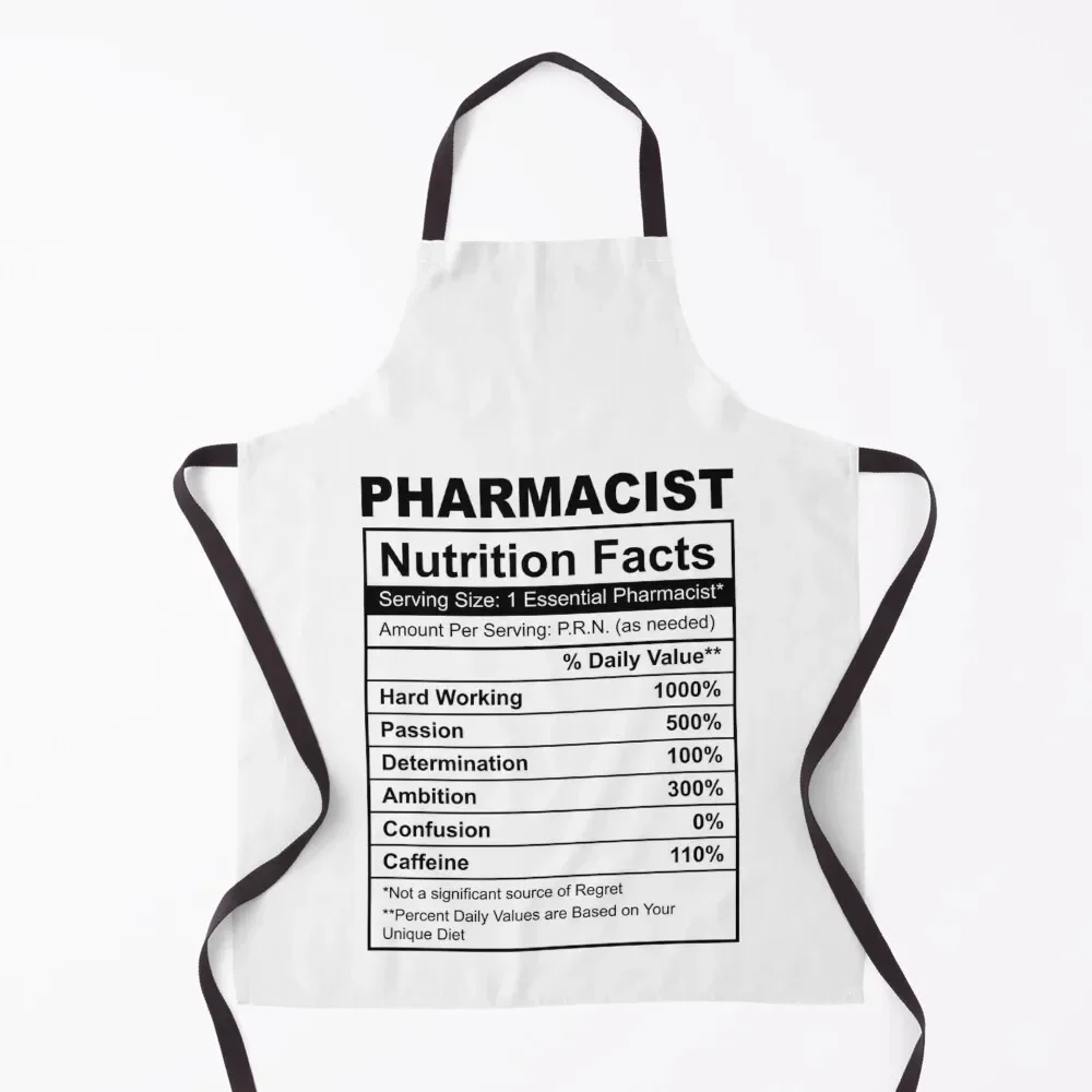 Pharmacist Nutrition Facts Funny gift for pharmacy student Apron Waterproof Kitchen Woman Trim Cloth Kitchen Things Sexy Apron