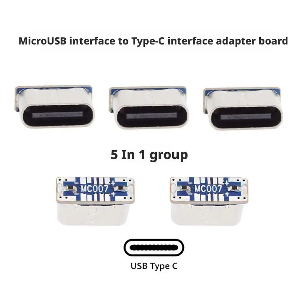 

5 шт. USB-разъемы Type-C (гнездо) для зарядки, порт Micro USB, ремонтная плата MC007, адаптер Type-C, переходник USB W9W9