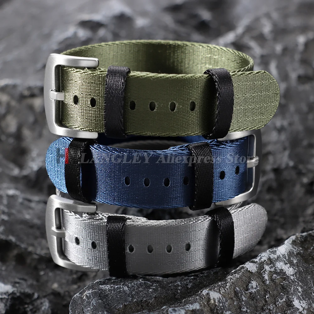 Soft Nylon Watch Strap 18mm 20mm 22mm Bracelet for Omega for Casio Replacement Wristband Blue Green Gray High Quality Watch Band