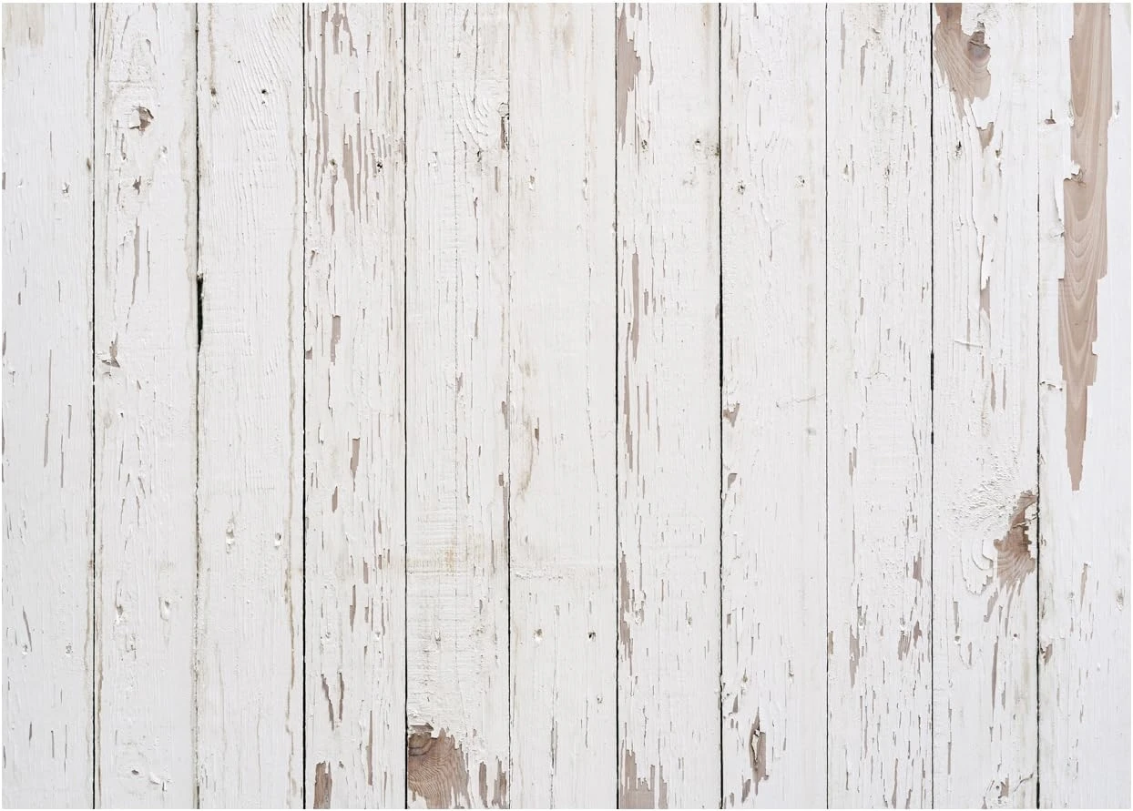Fondali per feste di compleanno per neonati in legno bianco vintage Sfondi per studio fotografico con stampa computerizzata di alta qualità