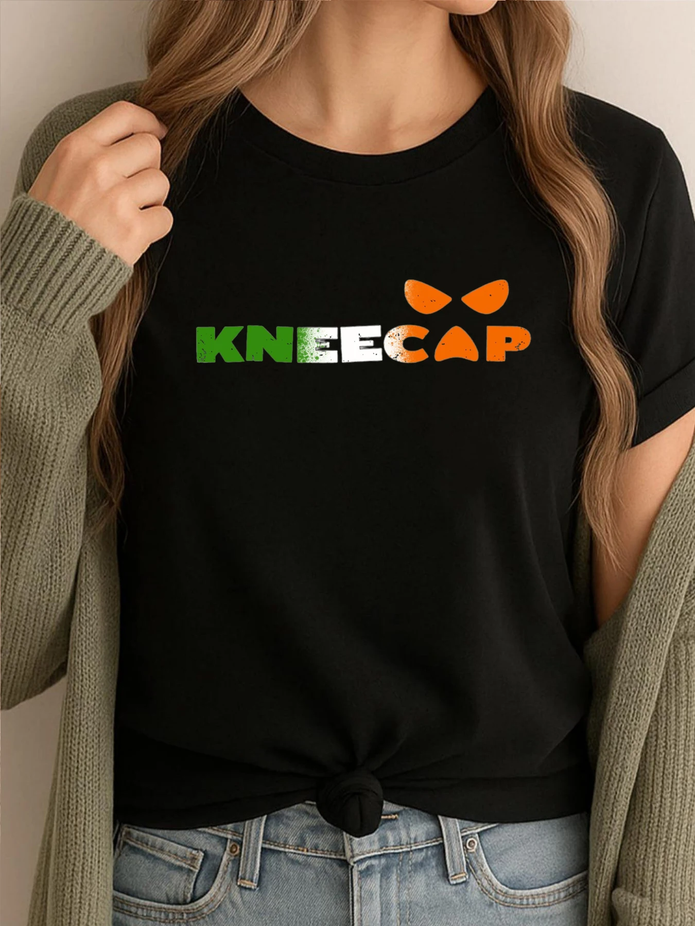 

Kneecap Men Graphic Tees High Quality Comfortable Tshirt Alphabet Printed Tees Women Clothes Simple Style