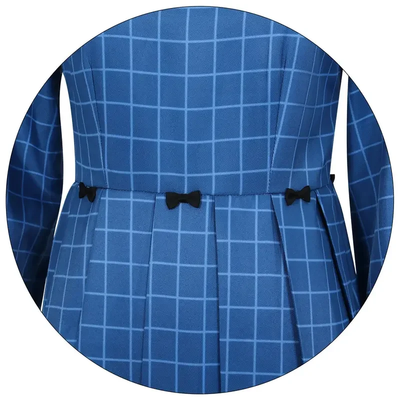 FC6Orphan Esther Coleman Cosplay New Scary Movie Costume Blue Plaid Dress Leena Klammer Season 3 Women Girls Halloween Part@FC8！