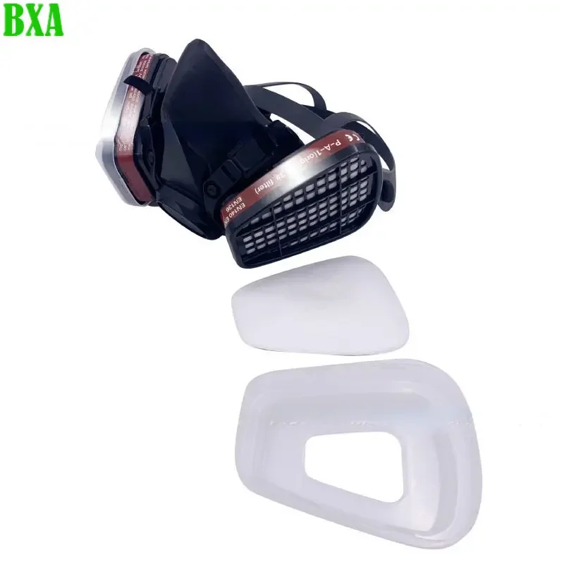 Maschera antigas protettiva tipo 6200 Sicurezza chimica a prova di lavoro Polvere Verniciatura Spruzzo Facciale Respiratore con filtro per vapore organico