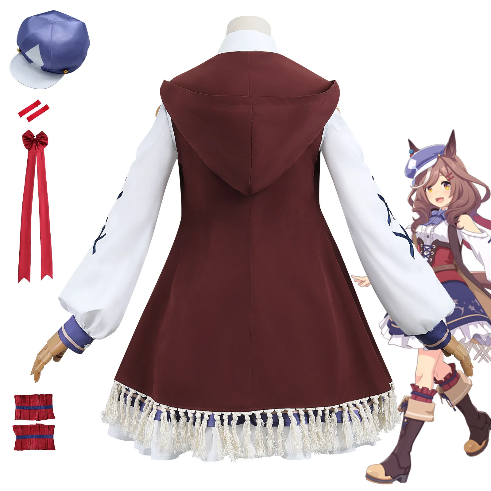 زي تنكري لفتاة سباق ديربي الجميلة، زي لعب الأدوار التنكري للموسيقية "الحدر على النصر" #3