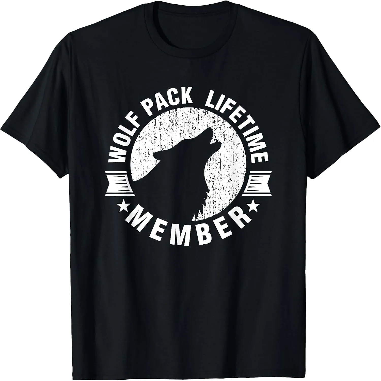 Lifetime Wolf Pack Member Distressed Howling T-Shirt T-Shirt