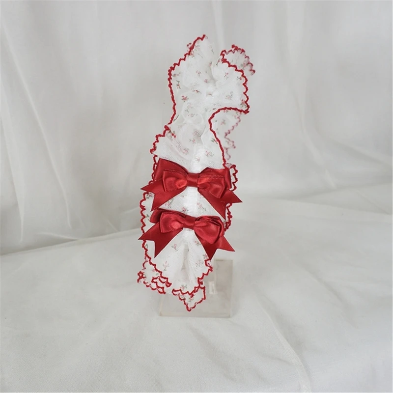 Elegantes Spitzen-Haarband mit Rüschen und Schleife für Dienstmädchen-Rollenspiel-Events und Y166